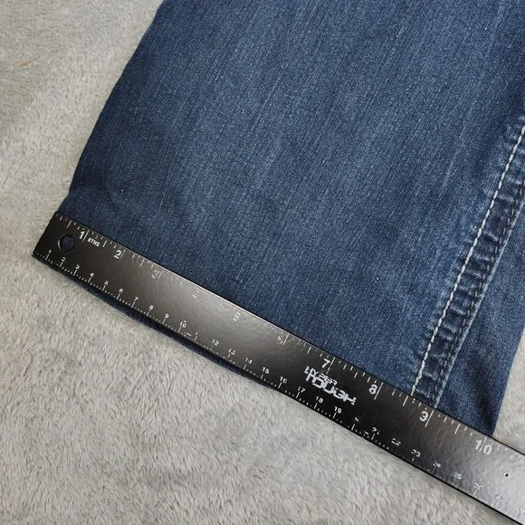 Maurices curvy womens Y2k embroidered bootcut jeans 14 stretch mid rise *HEMMED - Picture 5 of 11